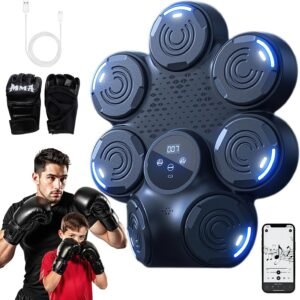 Music Boxing Machine,Smart Bluetooth Boxing Machine with Boxing Gloves Wall Mounted, Boxing Workout Punching Equipment for Adults Kids,Fun Fitness Equipment 9 Modes & 9 Speeds